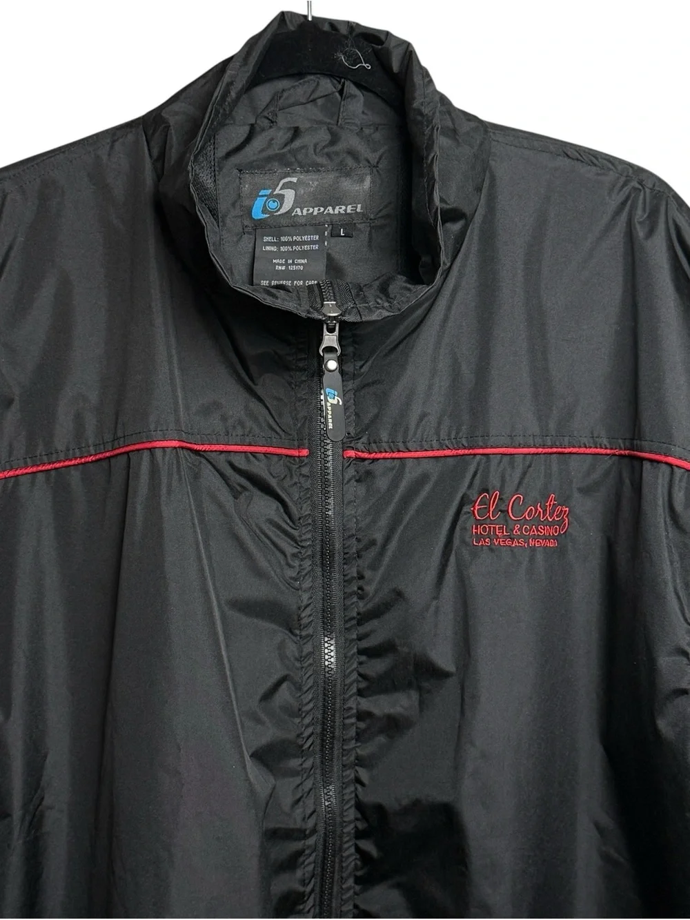 VTG El Cortez Windbreaker Hotel Casino Las Vegas Full Zip Jacket Men's L New